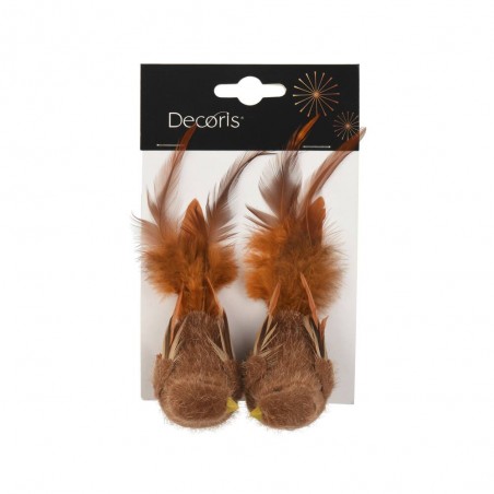 PÁJAROS CLIP MARRÓN L10.00-W4.00-H5.50CM