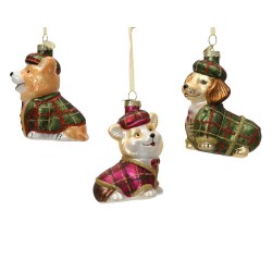 COLGANTE CRISTAL PERRO 3 SURTIDOS XMAS H8CM