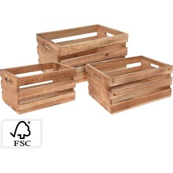 SET X 3 CAJAS MADERA