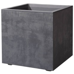 MACETA CUBO MILLENNIUM ANTRACITA CON RESERVA DE AGUA