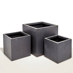 MACETA CUBO GYPSE PLOMO