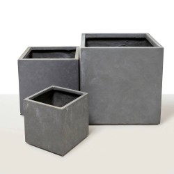 MACETA CUBO GYPSE GRIS