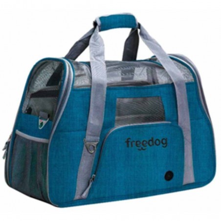 TRANSPORTÍN TELA CROSSWORLD AZUL 51X23X35CM