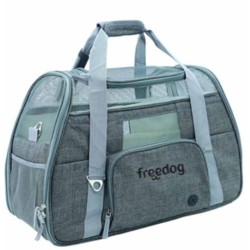 TRANSPORTÍN TELA CROSSWORLD GRIS 51X23X35CM