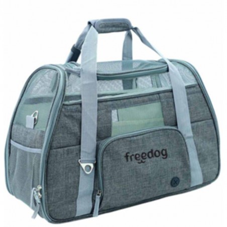TRANSPORTÍN TELA CROSSWORLD GRIS 51X23X35CM