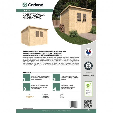COBERTIZO VALLO MODERN 7,5M ²