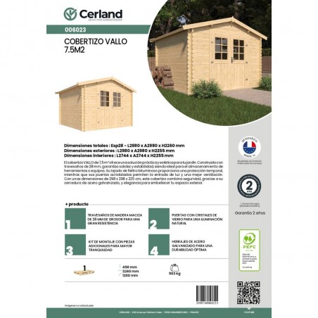 COBERTIZO VALLO 7,5M ²