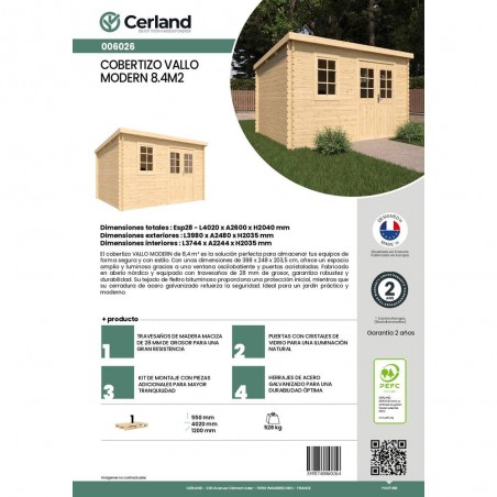COBERTIZO VALLO MODERN 8,4 M ²