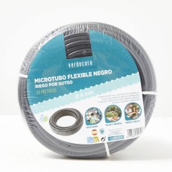 MICROTUBO FLEXIBLE NEGRO 4MMX25M VERDECORA