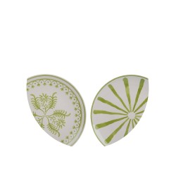 PLATO PORCELANA BLANCO / VERDE 2 SURTIDOS