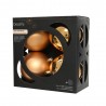 CAJA 4 BOLAS PLÁSTICO BRANDY MATE-BRILLO 10CM