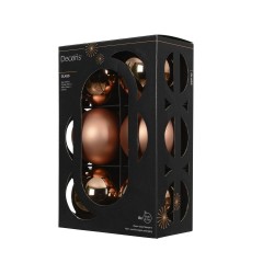 CAJA X6 BOLAS CRISTAL BRANDY MATE-BRILLO D8CM