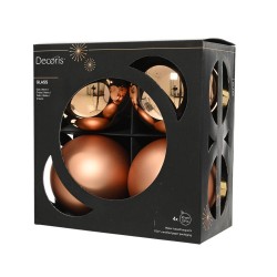 CAJA X4 BOLAS CRISTAL BRANDY D10CM