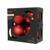 CAJA 4 BOLAS 10CM ROJO MATE-BRILLO