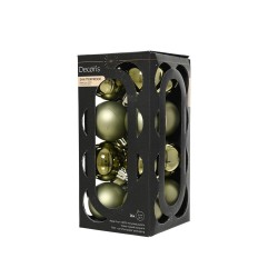 CAJA 16 BOLAS 4CM VERDE ROMERO MATE-BRILLO