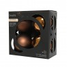 CAJA 4 BOLAS PLÁSTICO 10CM MARRÓN EXPRESSO MATE-BRILLO