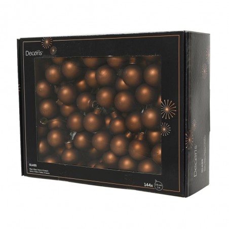 CAJA 144 BOLAS CRISTAL 2.5CM CHOCOLATE