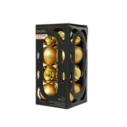 CAJA 16 BOLAS PLÁSTICO ORO MATE-BRILLO D4CM