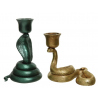 CANDELABRO SERPIENTE VERDE/ORO 8.50X14.70X8.50CM